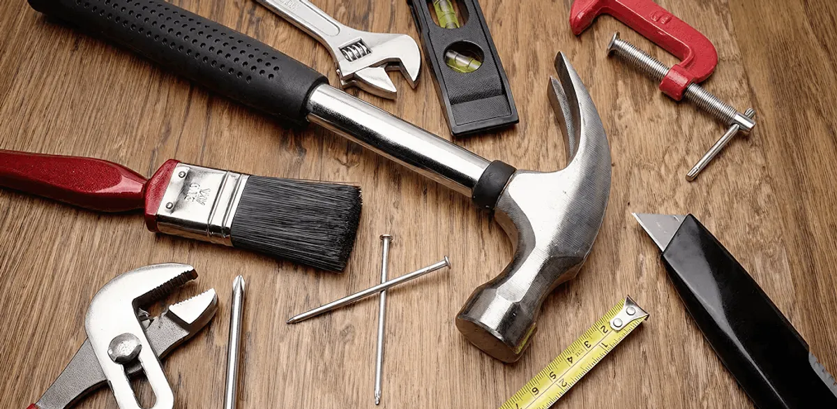 Handyman tools laid out for home repair and maintenance work in Lincoln, NE